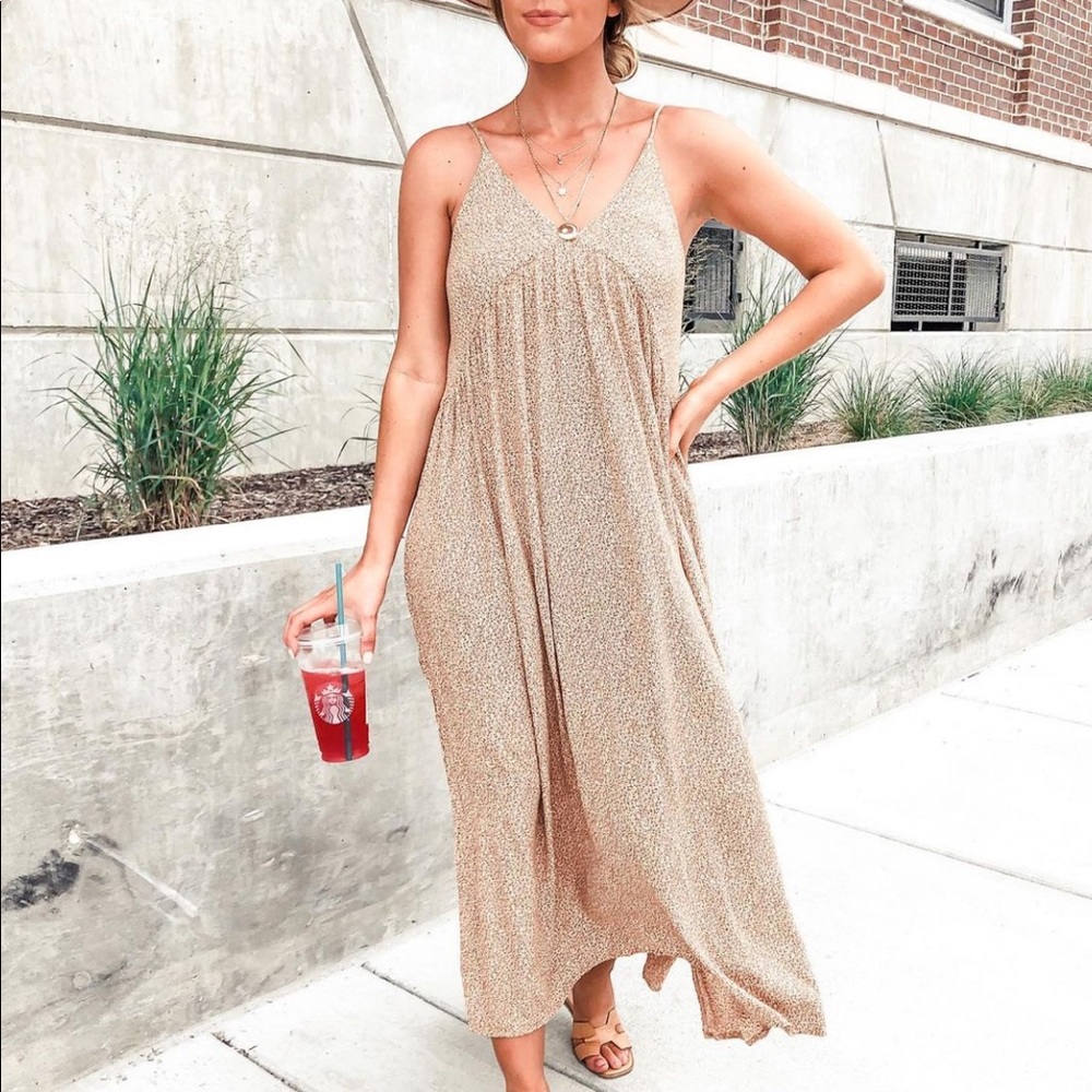 Leopard print neutral dress